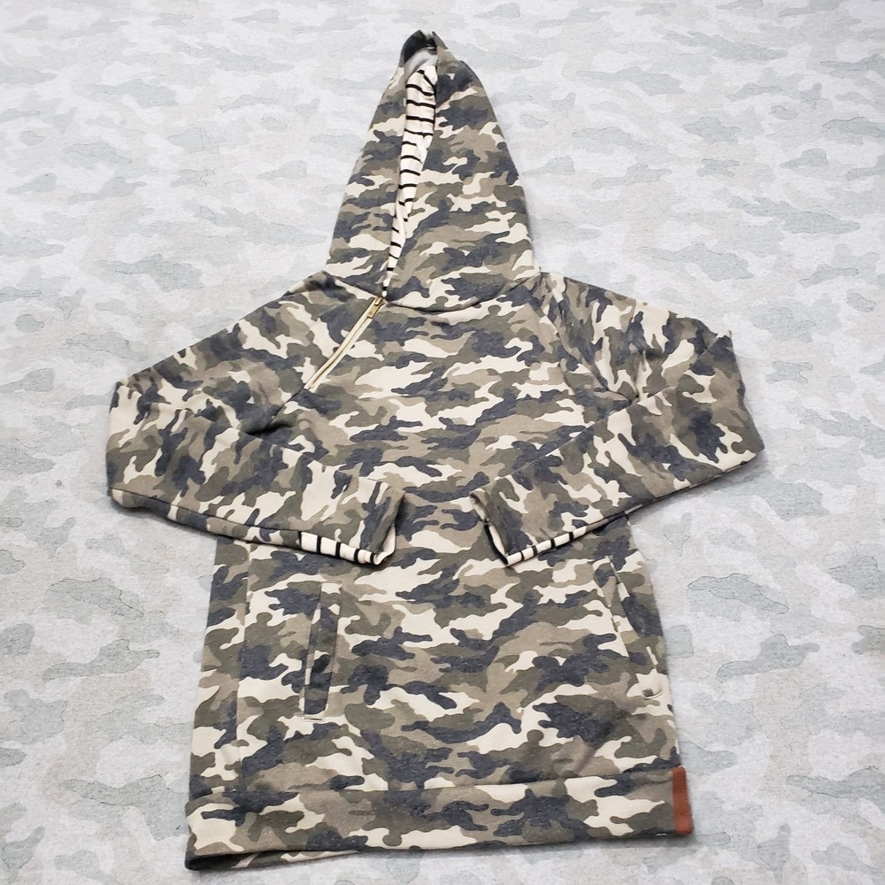 Ampersand Sweatshirt Womens Large Green Hooded Camo